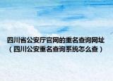 四川省公安厅官网的重名查询网址（四川公安重名查询系统怎么查）