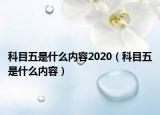 科目五是什么内容2020（科目五是什么内容）