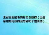 王者里面的表情包怎么获得（王者荣耀如何获得没想到吧个性表情）