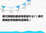 唐代阙楼的最高等级是什么?（唐代阙楼的等级都包括哪些）
