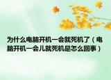 为什么电脑开机一会就死机了（电脑开机一会儿就死机是怎么回事）
