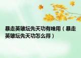 暴走英雄坛先天功有啥用（暴走英雄坛先天功怎么得）