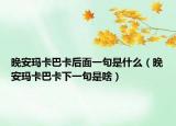 晚安玛卡巴卡后面一句是什么（晚安玛卡巴卡下一句是啥）