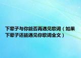 下辈子与你能否再遇见歌词（如果下辈子还能遇见你歌词全文）