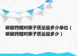 碳酸钙相对原子质量是多少单位（碳酸钙相对原子质量是多少）