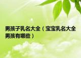 男孩子乳名大全（宝宝乳名大全男孩有哪些）
