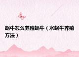 蜗牛怎么养殖蜗牛（水蜗牛养殖方法）