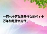 一百七十万年前是什么时代（十万年前是什么时代）