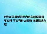9月08日最新更新内容车船税要每年交吗 不交有什么影响 详细情况介绍