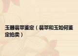 玉器翡翠鉴定（翡翠和玉如何鉴定拍卖）