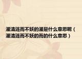 濯清涟而不妖的濯是什么意思呢（濯清涟而不妖的而的什么意思）