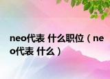 neo代表 什么职位（neo代表 什么）