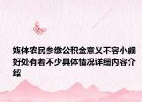 媒体农民参缴公积金意义不容小觑 好处有着不少具体情况详细内容介绍