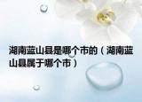 湖南蓝山县是哪个市的（湖南蓝山县属于哪个市）