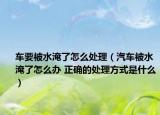 车要被水淹了怎么处理（汽车被水淹了怎么办 正确的处理方式是什么）
