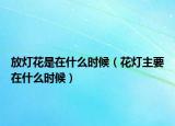 放灯花是在什么时候（花灯主要在什么时候）