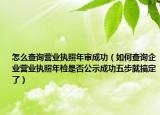 怎么查询营业执照年审成功（如何查询企业营业执照年检是否公示成功五步就搞定了）