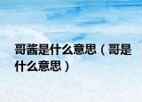 哥酱是什么意思（哥是什么意思）