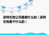派特生物公司是做什么的（派特生物是干什么的）