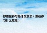 你重在参与是什么意思（重在参与什么意思）