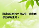 陶渊明为何号五柳先生（陶渊明号五柳先生吗）