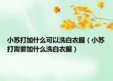 小苏打加什么可以洗白衣服（小苏打需要加什么洗白衣服）