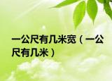 一公尺有几米宽（一公尺有几米）