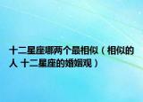 十二星座哪两个最相似（相似的人 十二星座的婚姻观）
