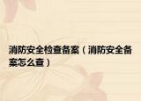 消防安全检查备案（消防安全备案怎么查）