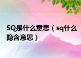 SQ是什么意思（sq什么隐含意思）