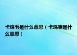 卡鸡毛是什么意思（卡鸡嘛是什么意思）
