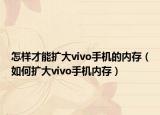 怎样才能扩大vivo手机的内存（如何扩大vivo手机内存）