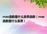 max函数是什么意思函数（max函数是什么意思）