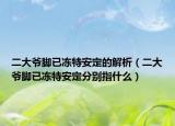 二大爷脚已冻特安定的解析（二大爷脚已冻特安定分别指什么）