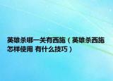 英雄杀哪一关有西施（英雄杀西施怎样使用 有什么技巧）