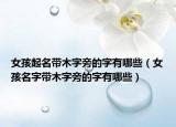 女孩起名带木字旁的字有哪些（女孩名字带木字旁的字有哪些）