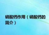 硝酸钙作用（硝酸钙的简介）