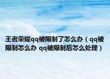 王者荣耀qq被限制了怎么办（qq被限制怎么办 qq被限制后怎么处理）