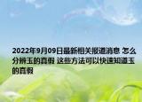 2022年9月09日最新相关报道消息 怎么分辨玉的真假 这些方法可以快速知道玉的真假