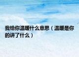 我给你温暖什么意思（温暖是你的讲了什么）
