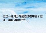 澄江一道月分明的澄江在哪里（澄江一道月分明是什么）