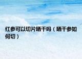 红参可以切片晒干吗（晒干参如何切）