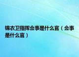 锦衣卫指挥佥事是什么官（佥事是什么官）