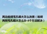 两边脸颊毛孔粗大怎么改善（脸颊两侧毛孔粗大怎么办 4个方法解决）