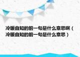 冷暖自知的前一句是什么意思啊（冷暖自知的前一句是什么意思）