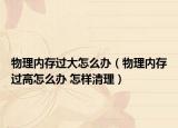 物理内存过大怎么办（物理内存过高怎么办 怎样清理）
