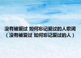 没有被爱过 如何忘记爱过的人歌词（没有被爱过 如何忘记爱过的人）