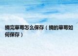 摘完草莓怎么保存（摘的草莓如何保存）