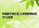 玲珑骰子安红豆,入骨相思君知否?什么意思