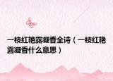 一枝红艳露凝香全诗（一枝红艳露凝香什么意思）